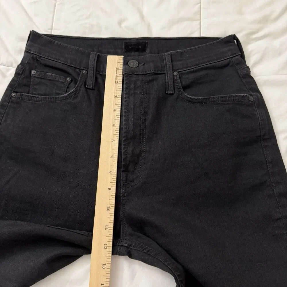 Mother Jeans Womens 29 Black High Waisted Rider Ankle Not Guilty Straight Denim